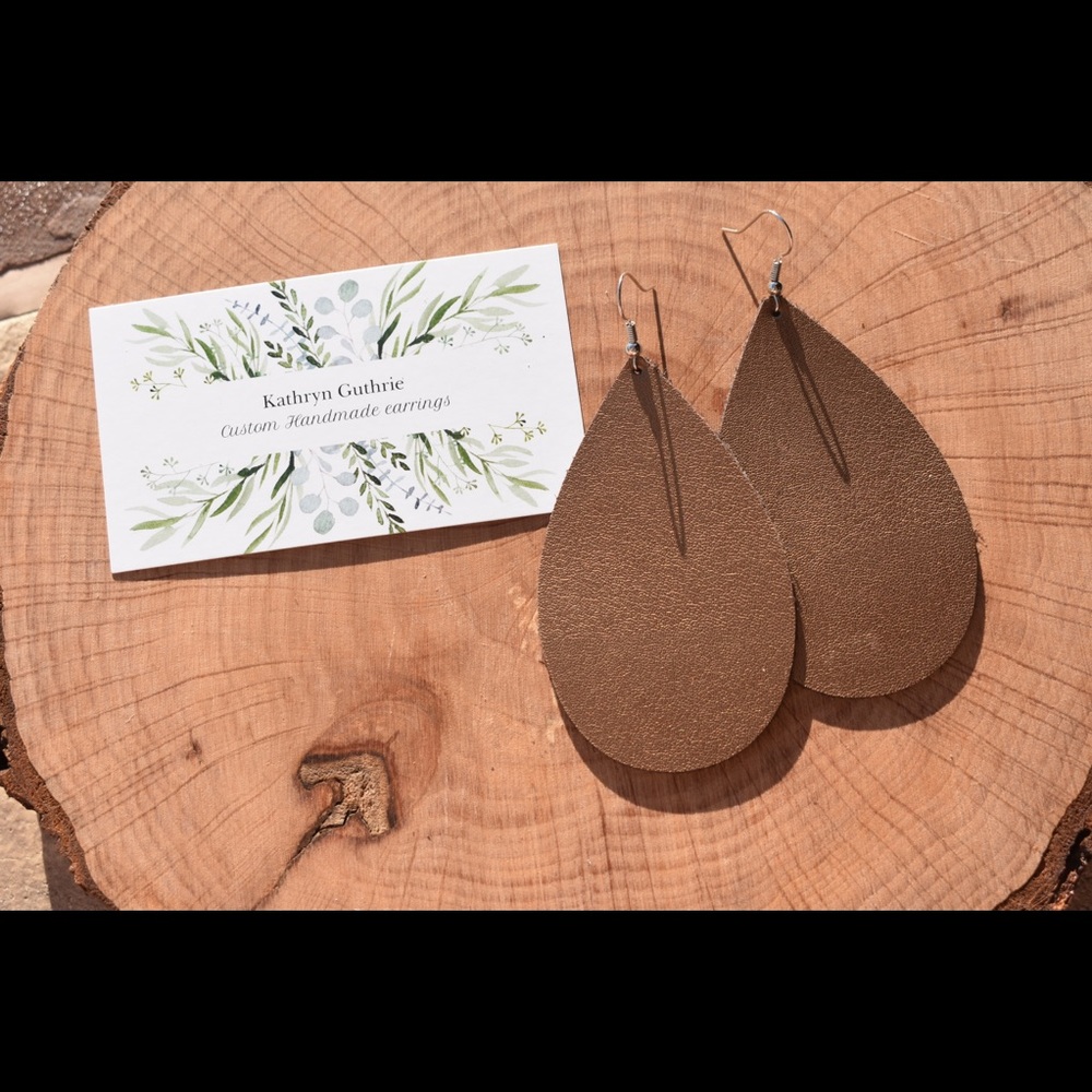 Handmade leather earrings